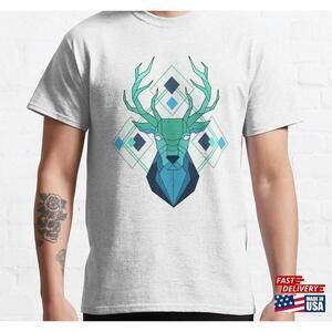 Stag Neon Blue Geometric Series Classic Tshirt Unisex